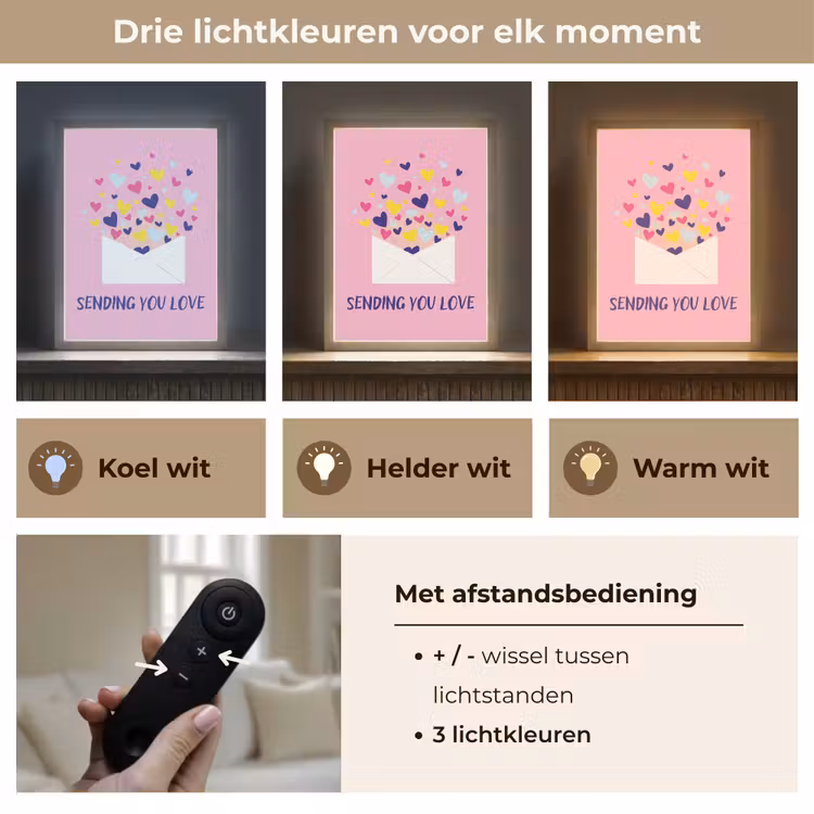 Lightbox - Wandlamp - Envelop - Love - Hartjes - Valentijn — 7