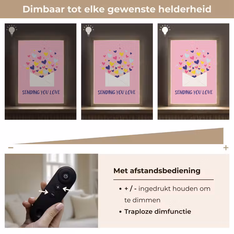 Lightbox - Wandlamp - Envelop - Love - Hartjes - Valentijn — 8