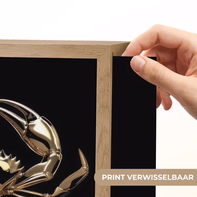 Lightbox - Wandlamp - Goud - Krab - Dieren - Zwart — 5