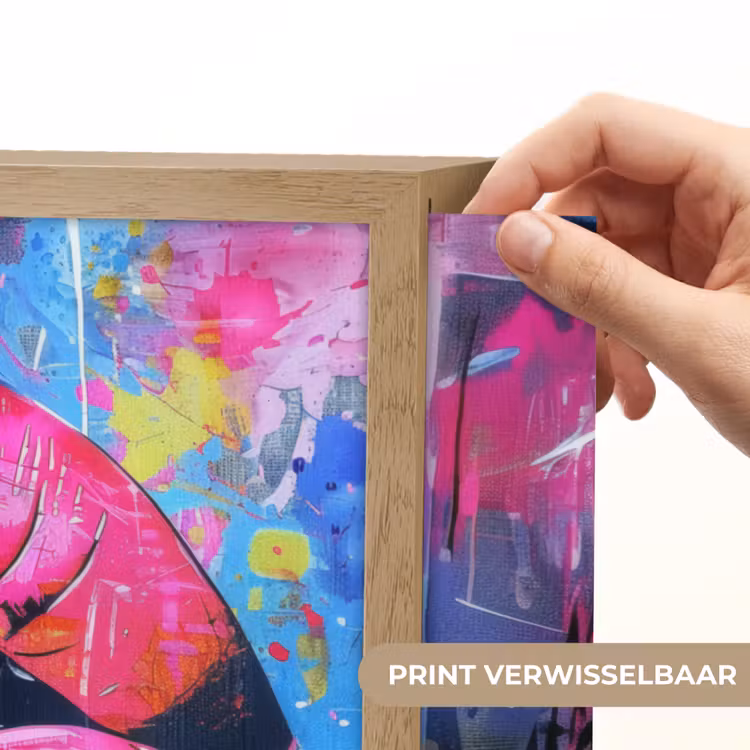 Lightbox - Wandlamp - Graffiti - Lippen - Felroze - Geschilderd — 5