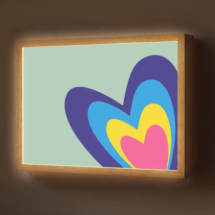 Lightbox - Wandlamp - Hartjes - Kleurrijk - Valentijn — 1