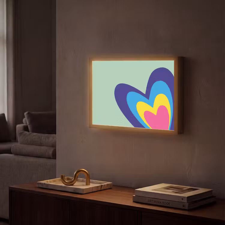 Lightbox - Wandlamp - Hartjes - Kleurrijk - Valentijn — 2