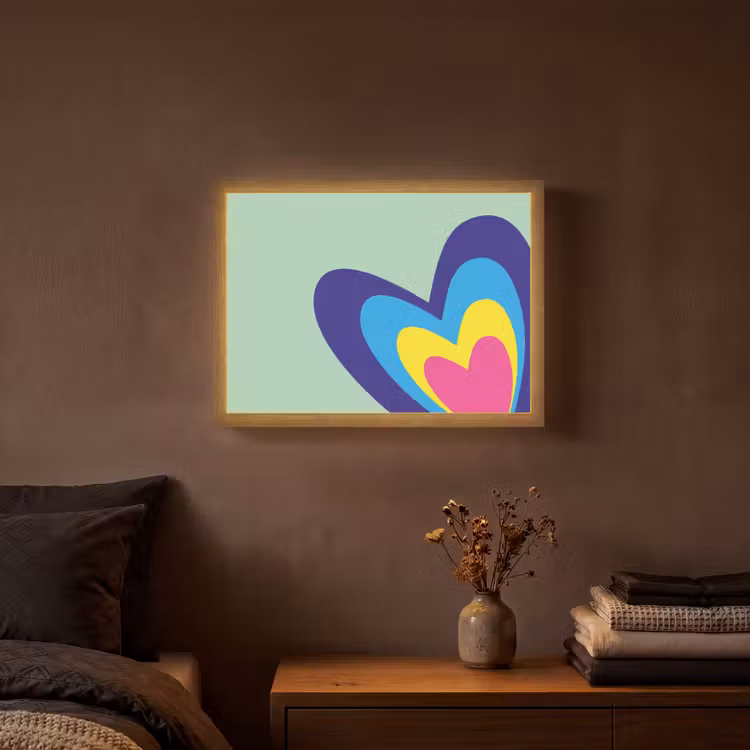 Lightbox - Wandlamp - Hartjes - Kleurrijk - Valentijn — 3