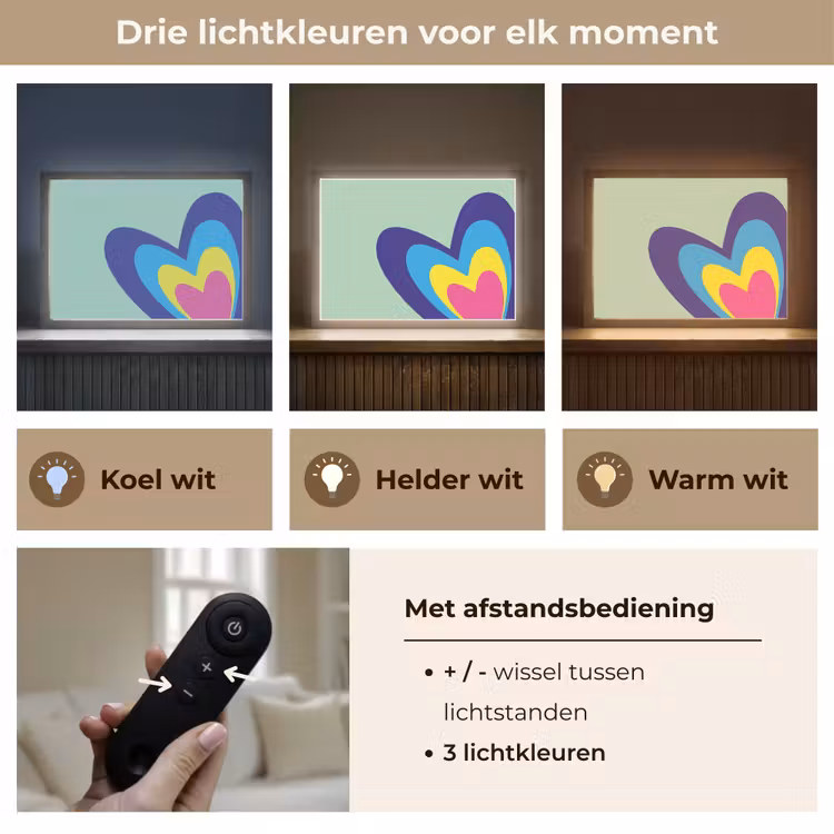 Lightbox - Wandlamp - Hartjes - Kleurrijk - Valentijn — 8