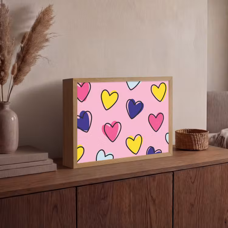Lightbox - Wandlamp - Hartjes - Valentijn - Patroon - Kleurrijk — 4