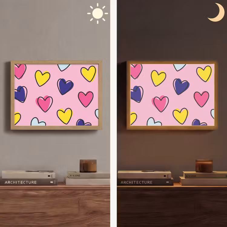Lightbox - Wandlamp - Hartjes - Valentijn - Patroon - Kleurrijk — 6