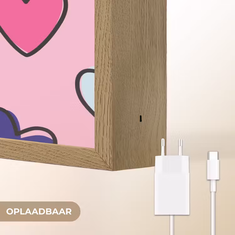 Lightbox - Wandlamp - Hartjes - Valentijn - Patroon - Kleurrijk — 7