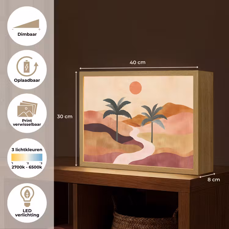 Lightbox - Wandlamp - Heuvels - Palmbomen - Abstract — 10