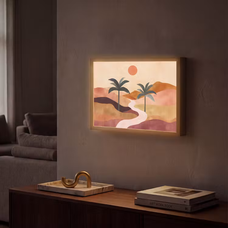 Lightbox - Wandlamp - Heuvels - Palmbomen - Abstract — 2