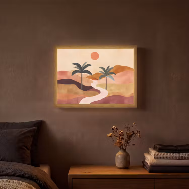 Lightbox - Wandlamp - Heuvels - Palmbomen - Abstract — 3