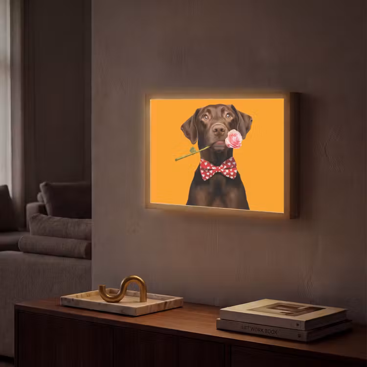 Lightbox - Wandlamp - Hond - Oranje - Roos - Valentijn — 2