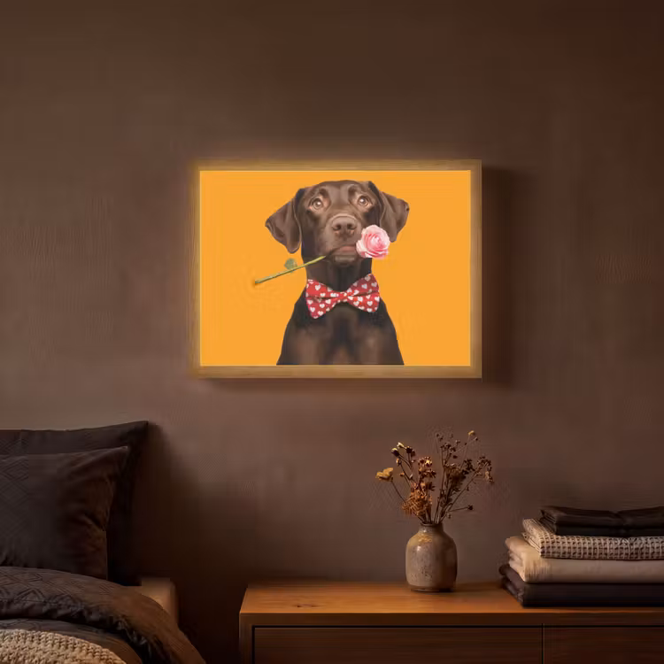 Lightbox - Wandlamp - Hond - Oranje - Roos - Valentijn — 3