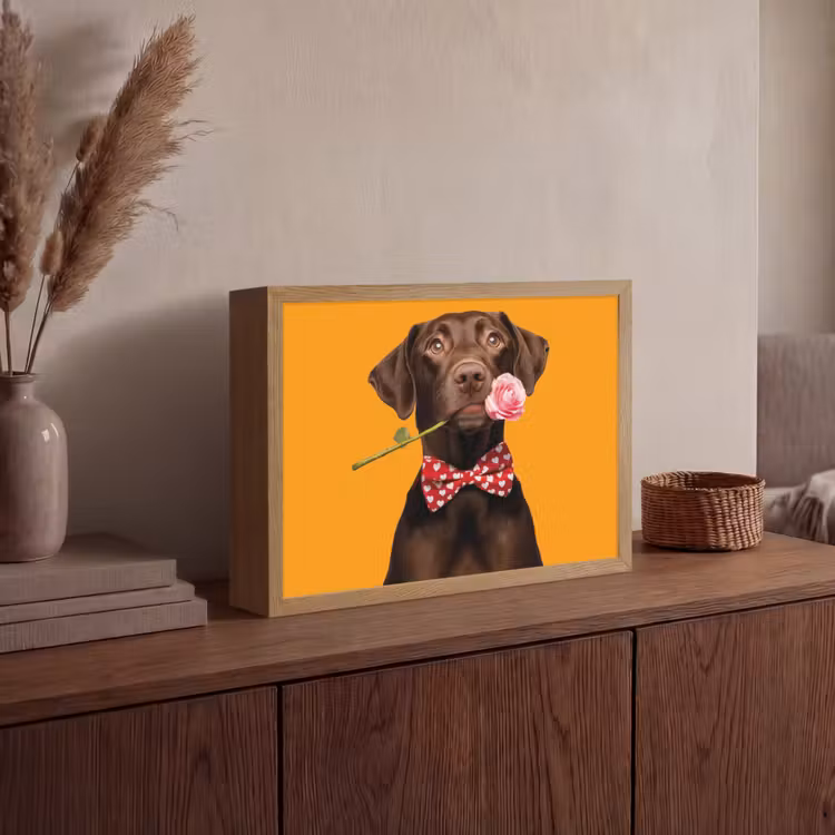 Lightbox - Wandlamp - Hond - Oranje - Roos - Valentijn — 4