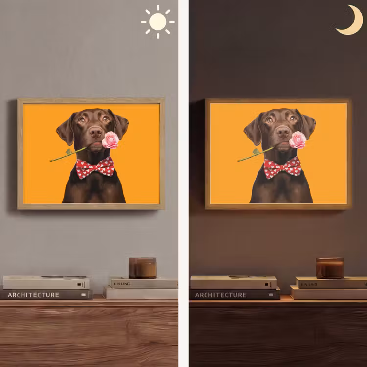 Lightbox - Wandlamp - Hond - Oranje - Roos - Valentijn — 6