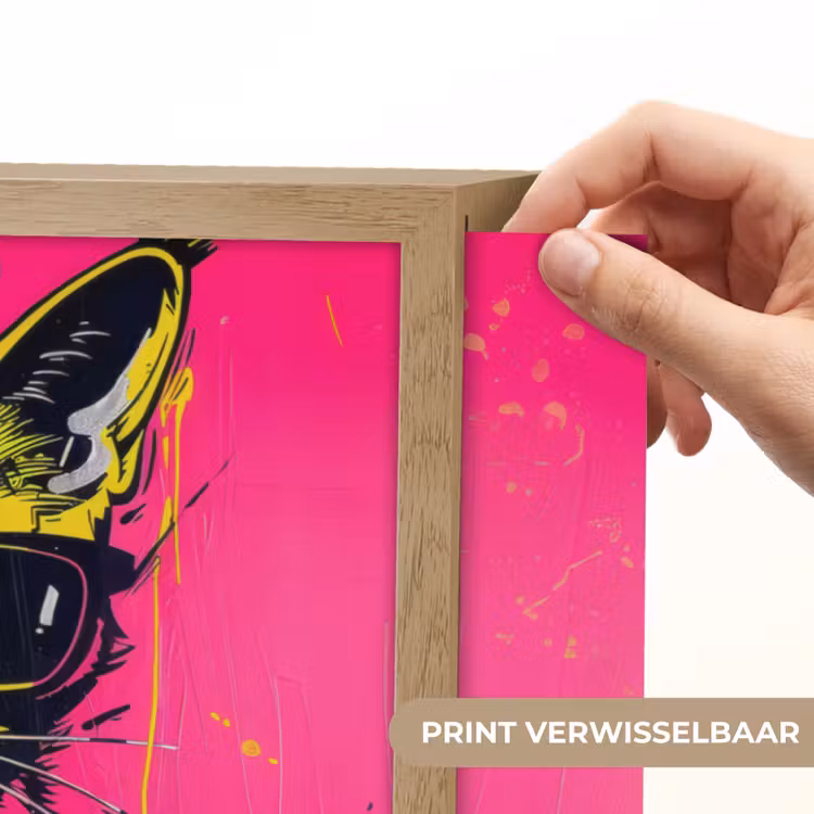 Lightbox - Wandlamp - Kat - Art - Zonnebril - Roze — 5