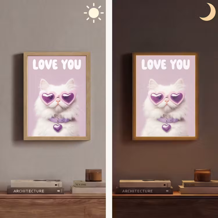 Lightbox - Wandlamp - Kat - Love - Paars - Valentijn — 5