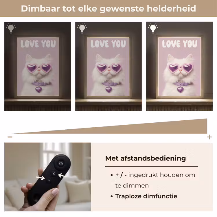Lightbox - Wandlamp - Kat - Love - Paars - Valentijn — 8