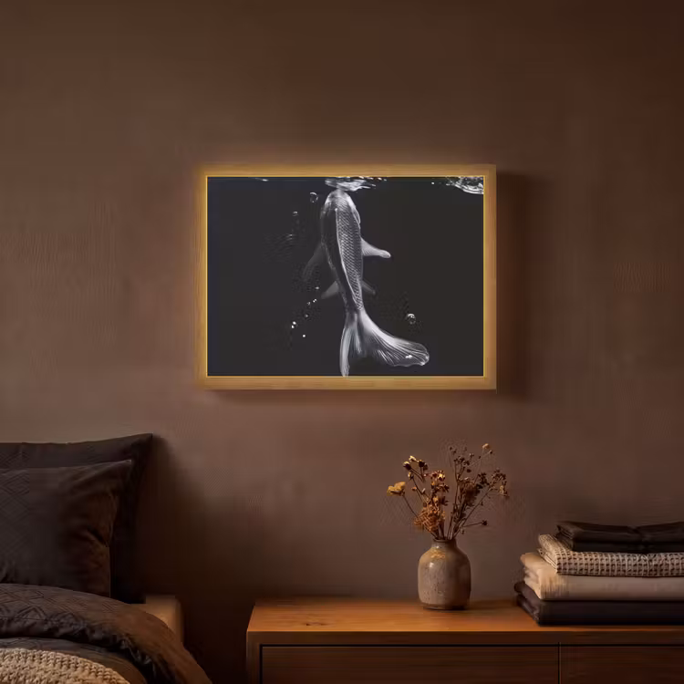 Lightbox - Wandlamp - Koi - Vissen - Water - Zwart — 3