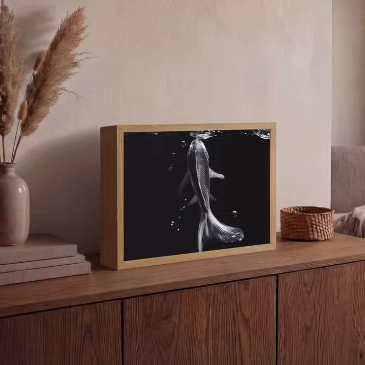 Lightbox - Wandlamp - Koi - Vissen - Water - Zwart — 4