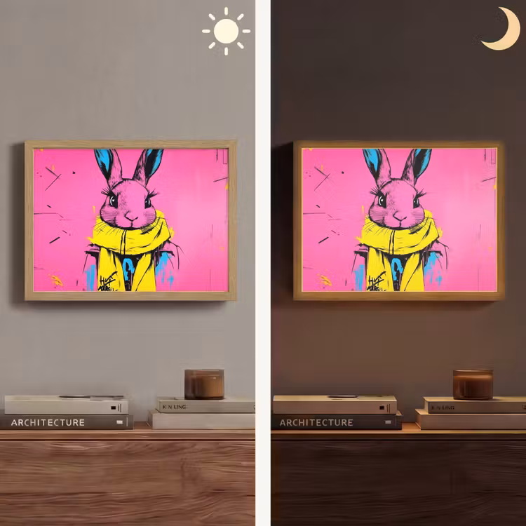 Lightbox - Wandlamp - Konijn - Felroze - Sjaal - Abstract — 6