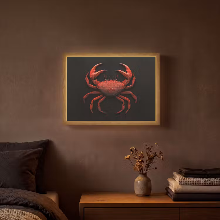 Lightbox - Wandlamp - Krab - Rood - Vissen - Schaaldieren — 3