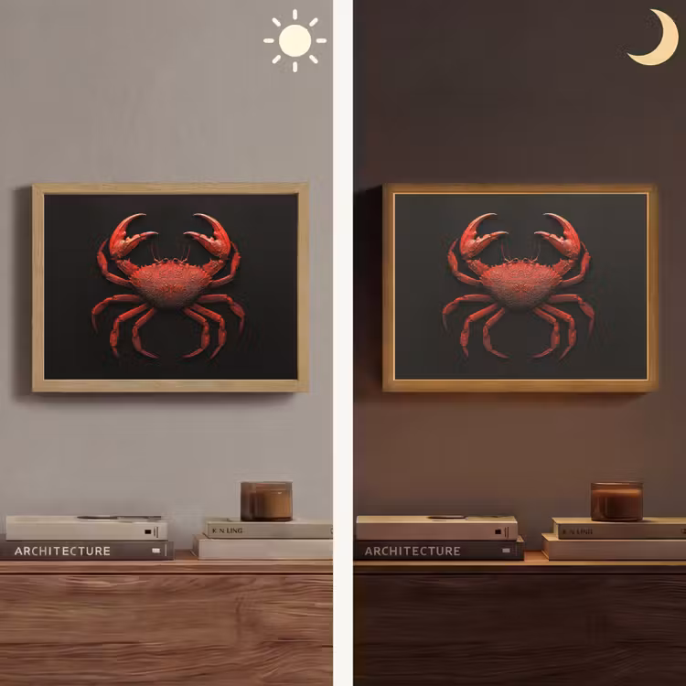 Lightbox - Wandlamp - Krab - Rood - Vissen - Schaaldieren — 6