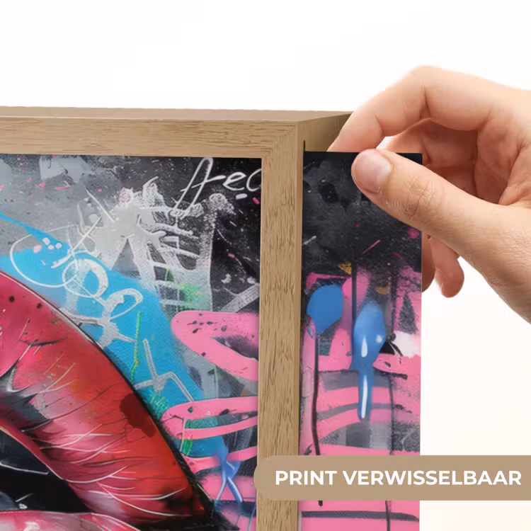 Lightbox - Wandlamp - Lippen - Felroze - Graffiti - Verfstrepen — 5