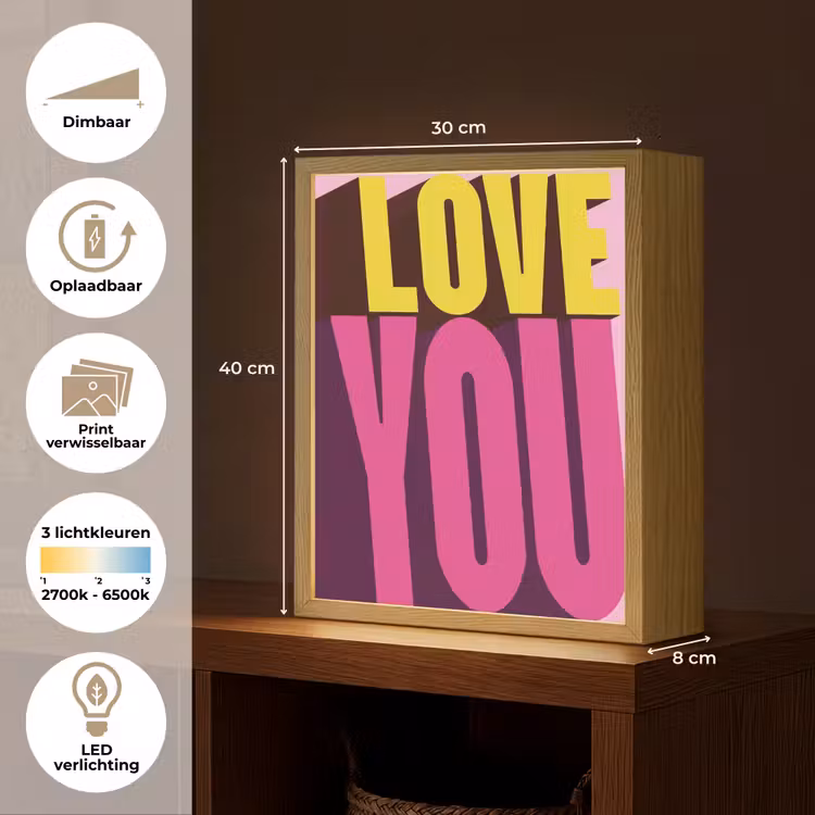 Lightbox - Wandlamp - Love - Tekst - Roze - Valentijn — 9