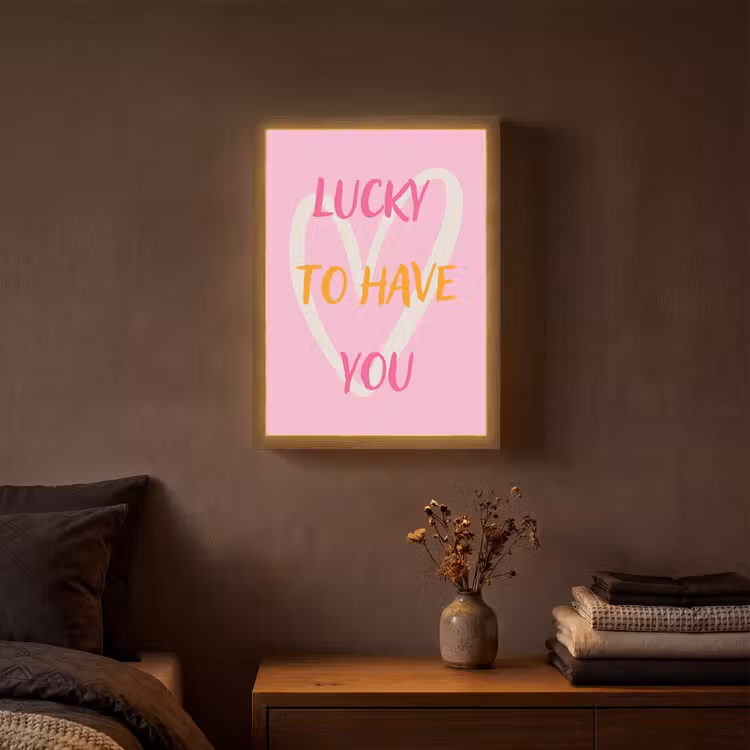 Lightbox - Wandlamp - Lucky - Love - Valentijn - Roze — 3