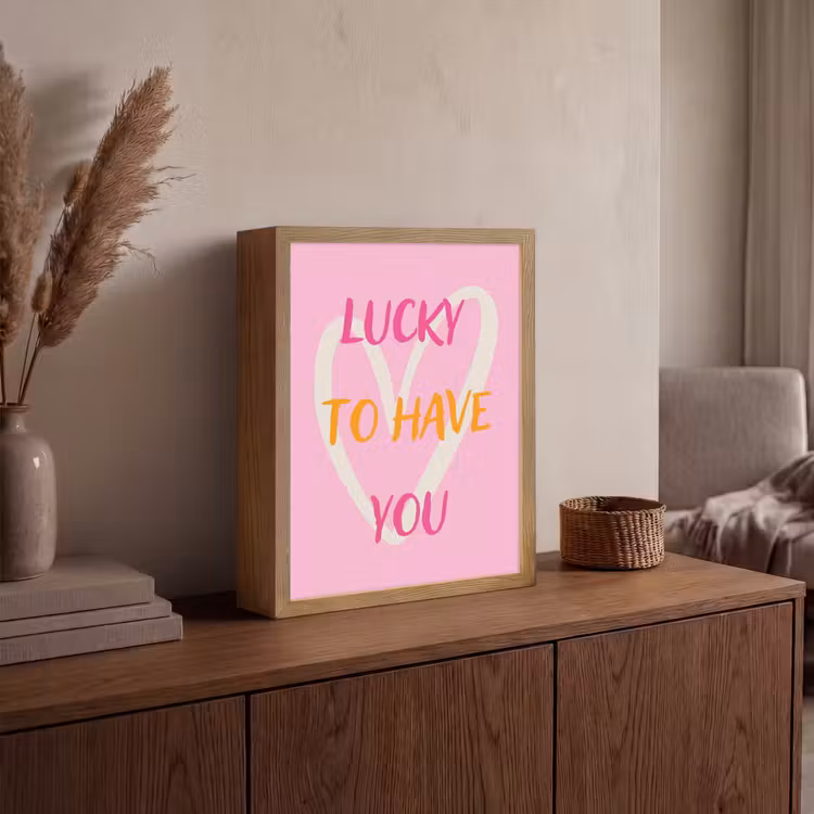 Lightbox - Wandlamp - Lucky - Love - Valentijn - Roze — 4