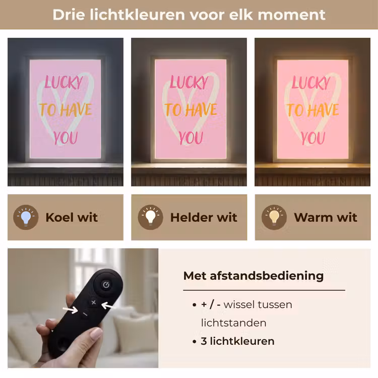 Lightbox - Wandlamp - Lucky - Love - Valentijn - Roze — 7