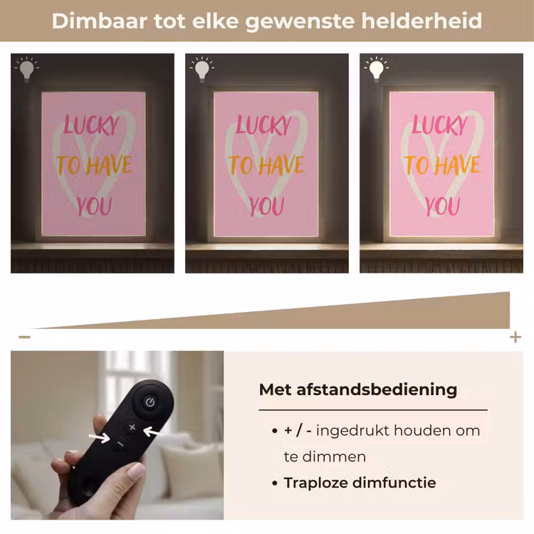 Lightbox - Wandlamp - Lucky - Love - Valentijn - Roze — 8