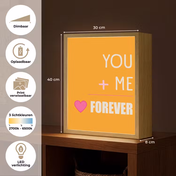 Lightbox - Wandlamp - Oranje - Love - Valentijn — 9