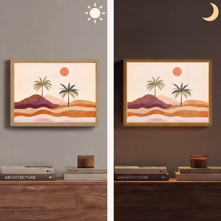 Lightbox - Wandlamp - Palmbomen - Abstract - Zon - Heuvels — 6
