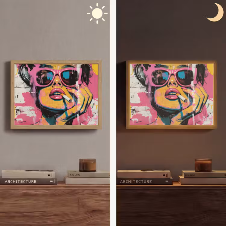 Lightbox - Wandlamp - Portret - Vrouw - Abstract - Zonnebril — 6
