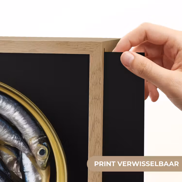 Lightbox - Wandlamp - Sardines - Vissen - Rond - Zwart — 5