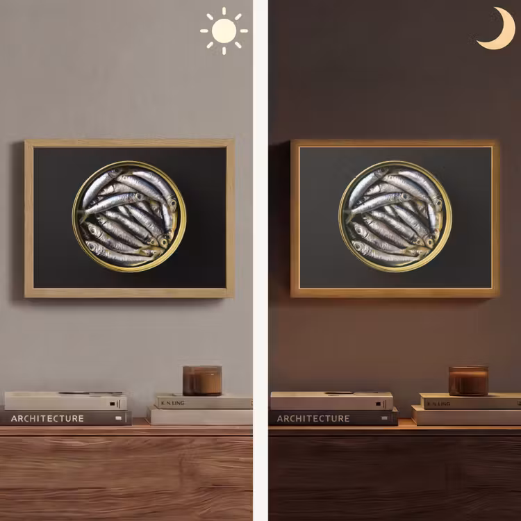 Lightbox - Wandlamp - Sardines - Vissen - Rond - Zwart — 6