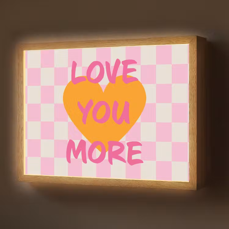Lightbox - Wandlamp - Valentijn - Love - Roze - Oranje — 1