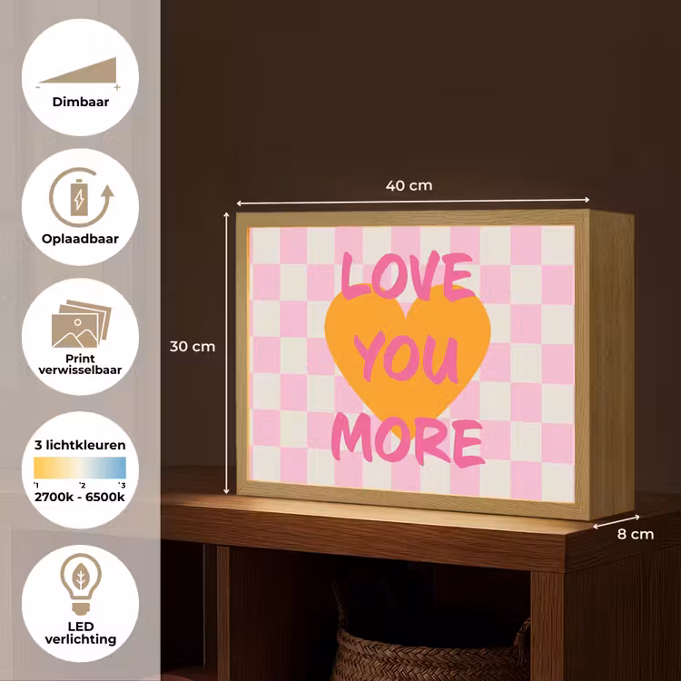 Lightbox - Wandlamp - Valentijn - Love - Roze - Oranje — 10
