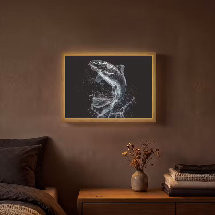 Lightbox - Wandlamp - Vis - Koi - Zwart - Water — 3