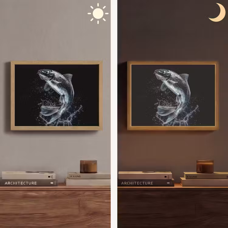 Lightbox - Wandlamp - Vis - Koi - Zwart - Water — 6