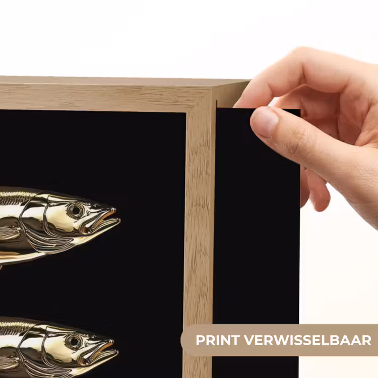 Lightbox - Wandlamp - Vissen - Goud - Zwart — 5
