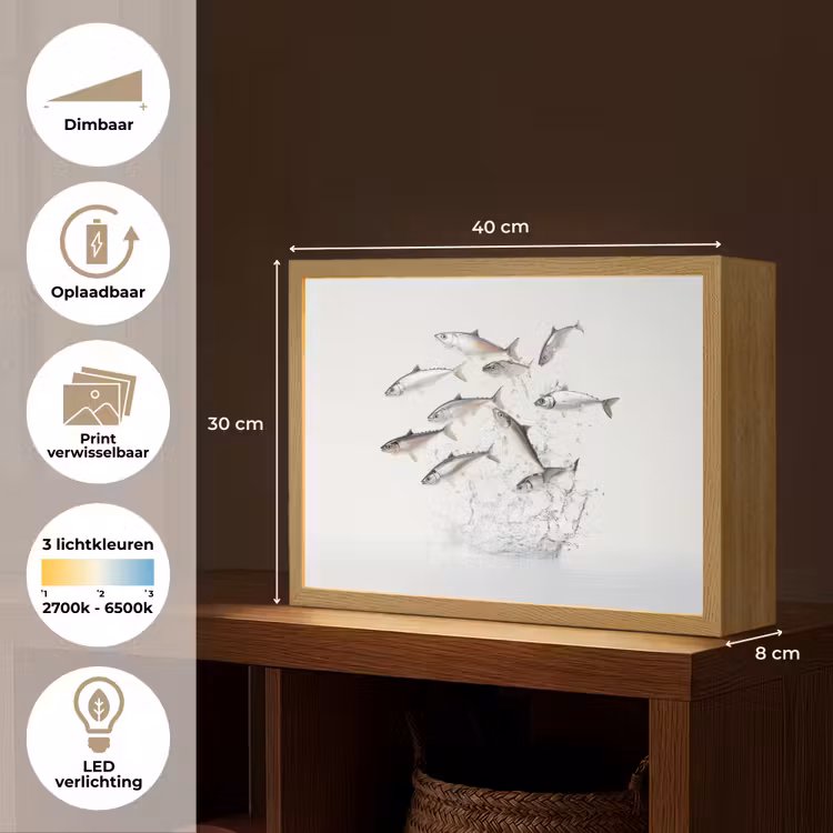Lightbox - Wandlamp - Vissen - Water - Wit — 10
