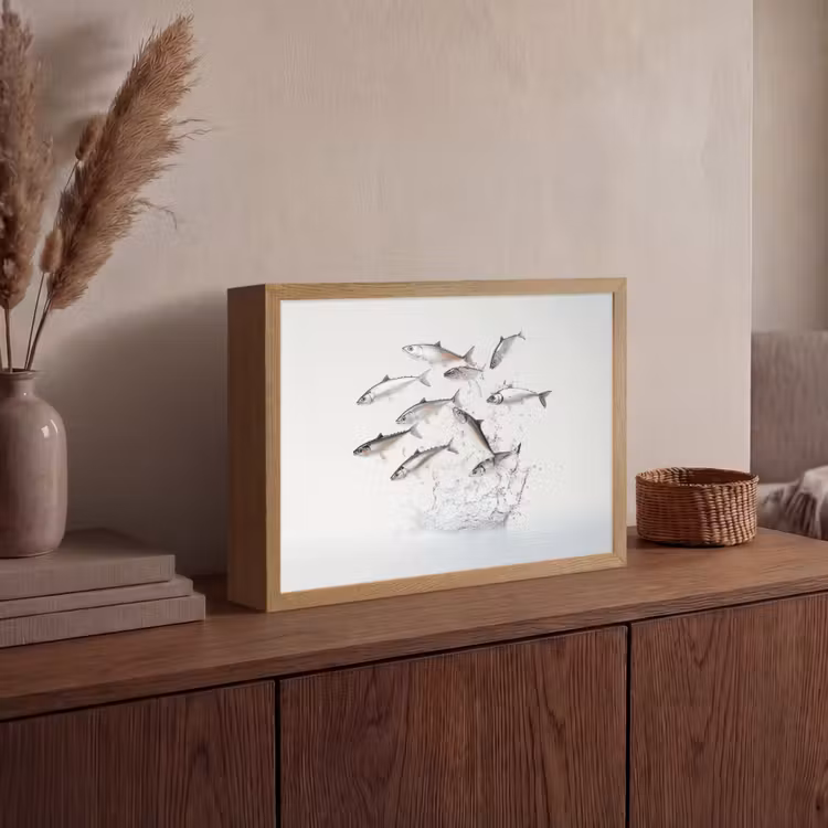 Lightbox - Wandlamp - Vissen - Water - Wit — 4