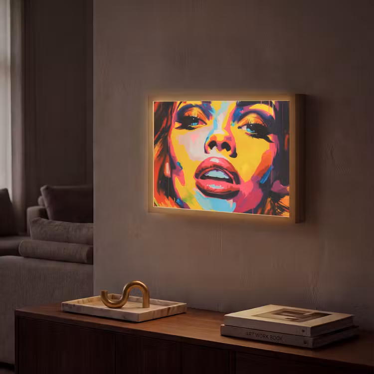 Lightbox - Wandlamp - Vrouw - Gezicht - Kleurrijk — 2