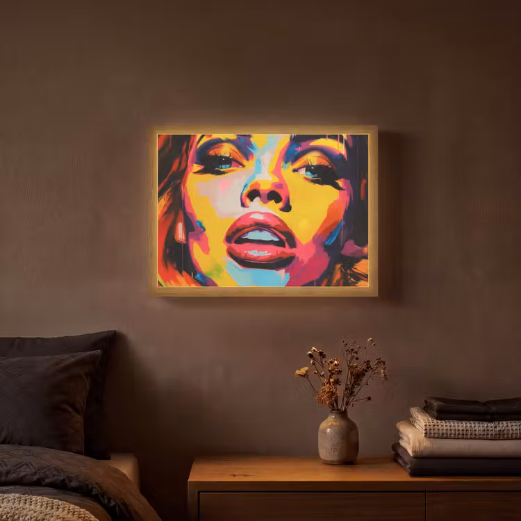Lightbox - Wandlamp - Vrouw - Gezicht - Kleurrijk — 3