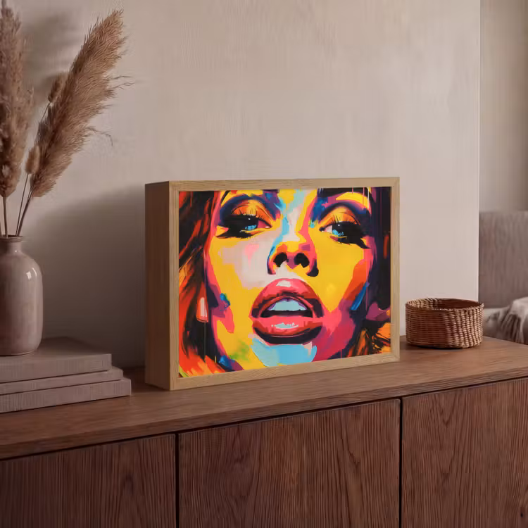 Lightbox - Wandlamp - Vrouw - Gezicht - Kleurrijk — 4