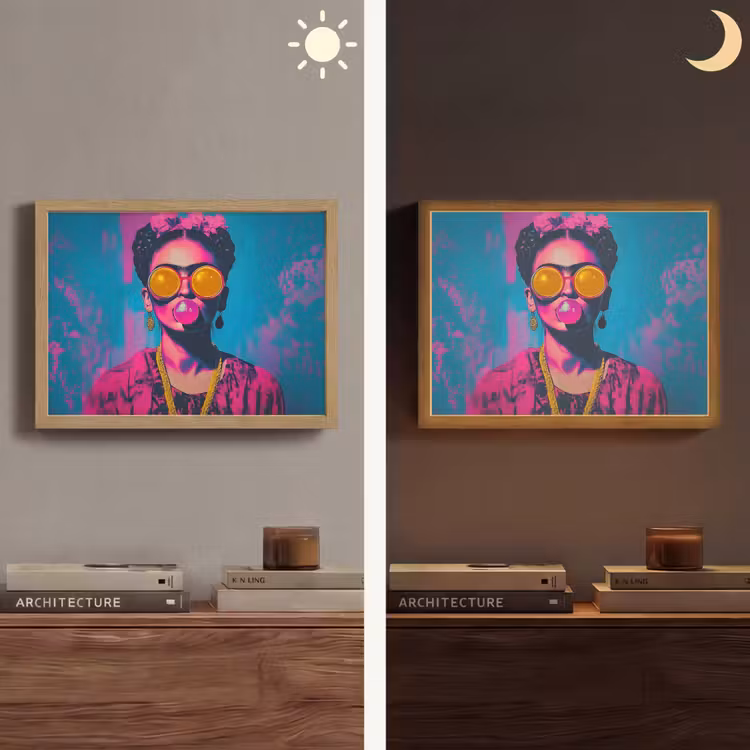 Lightbox - Wandlamp - Vrouw - Kauwgom - Zonnebril - Oranje — 6