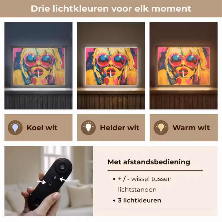 Lightbox - Wandlamp - Zonnebril - Roze - Vrouw - Rietje — 8