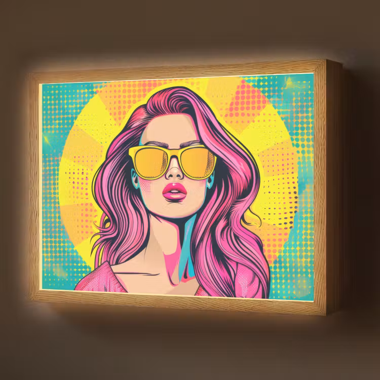Lightbox - Wandlamp - Zonnebril - Vrouw - Zonnig - Geel — 1